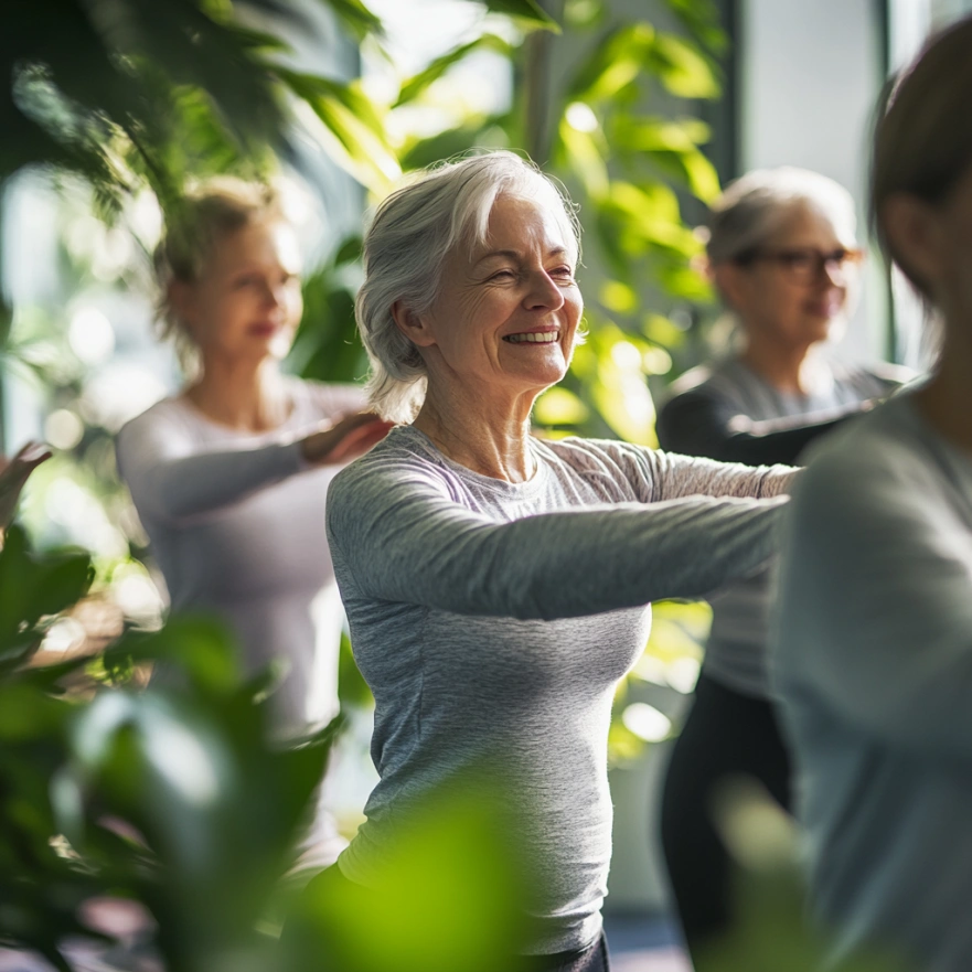 Щасливі пенсіонери на тренуванні