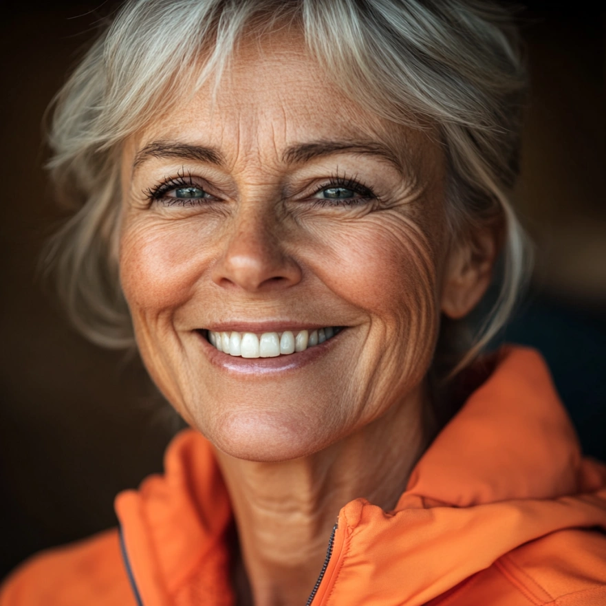 Щаслива пенсіонерка після тренування