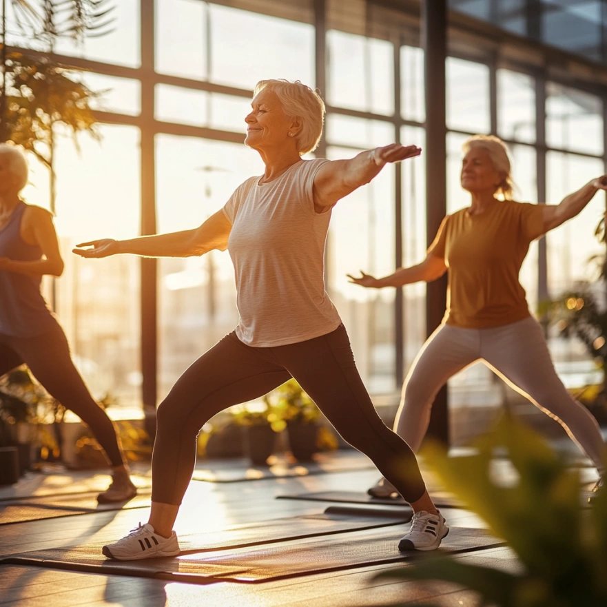 Активні пенсіонери займаються фітнесом